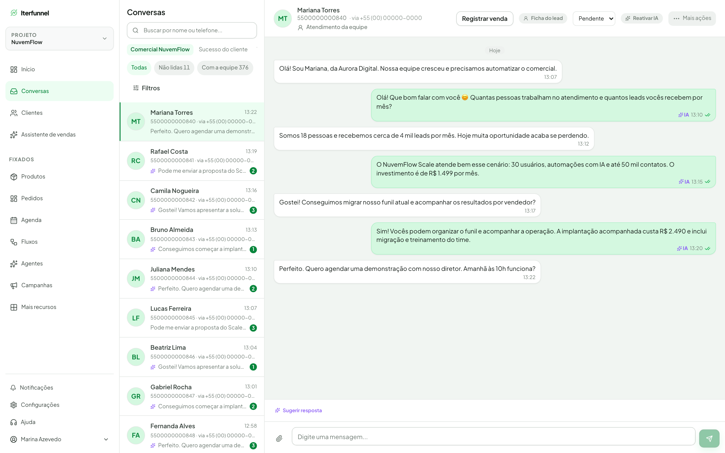 Conversas — Iterfunnel